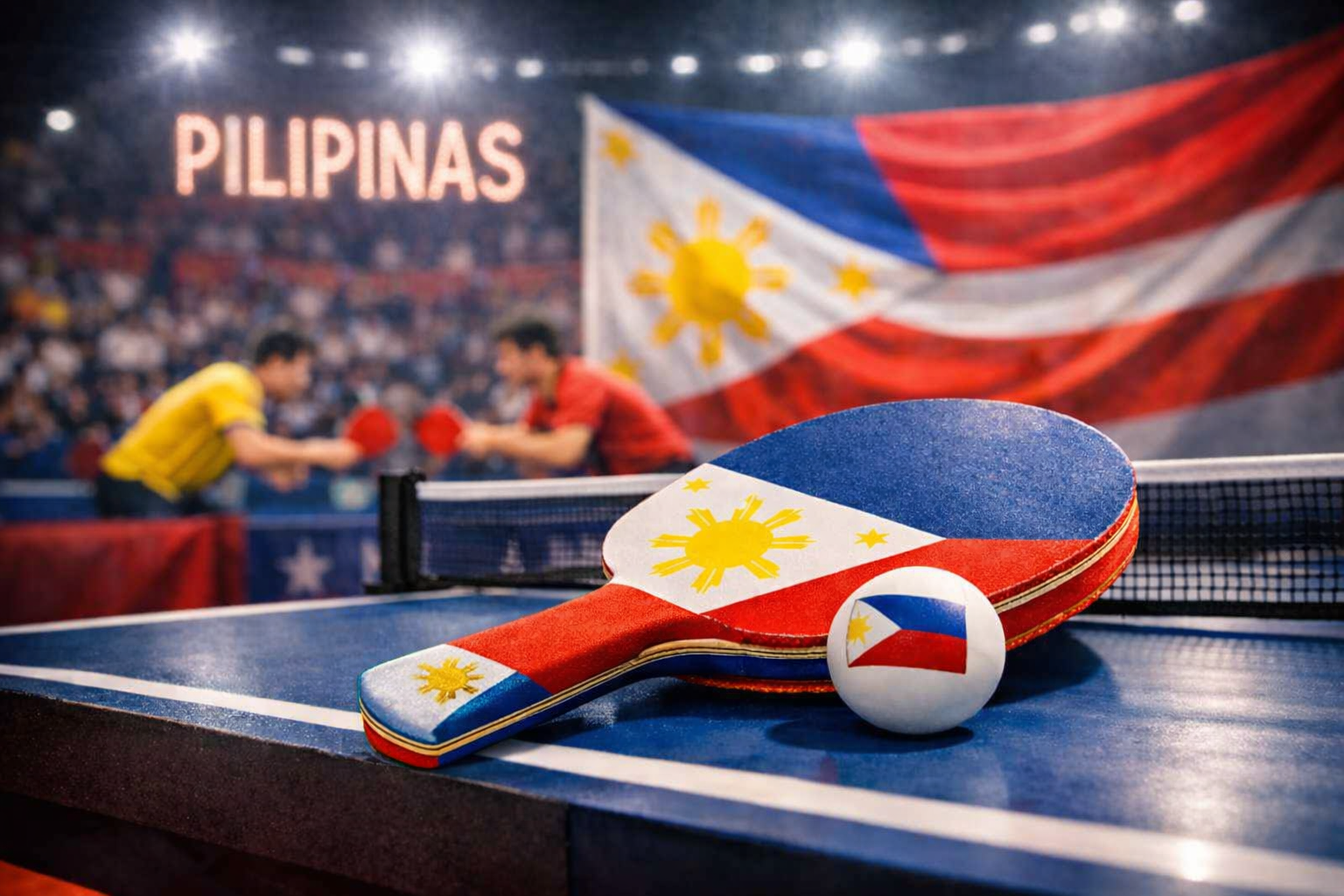 Weekly Philippine table‑tennis news with match results, player rankings, gear updates, rising Pinoy talent, and national competition highlights. Image of Philippine-themed table tennis paddle and ball