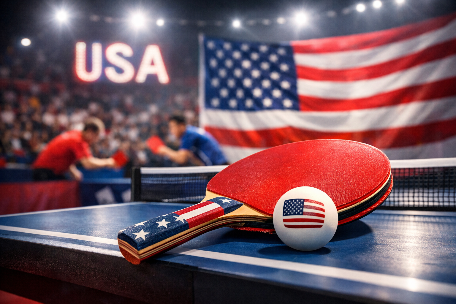 Weekly US table‑tennis news with match results, player rankings, gear updates, national highlights, and rising American talent.Table tennis. Image of paddle and ball with USA colours