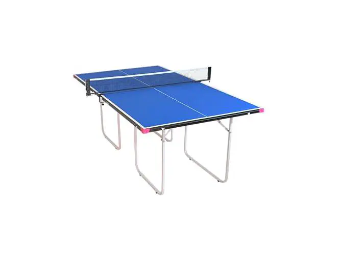 Compact game room table with sturdy frame and net included