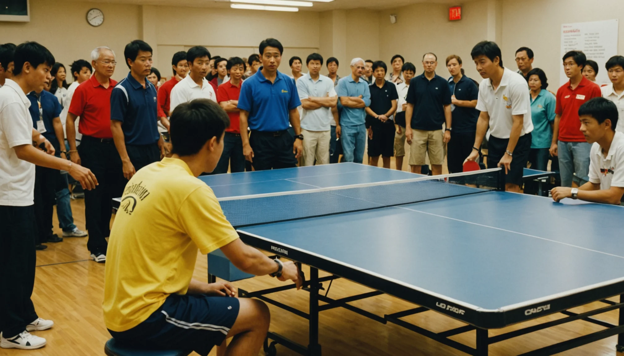 A serious neighborhood table tennis tournament