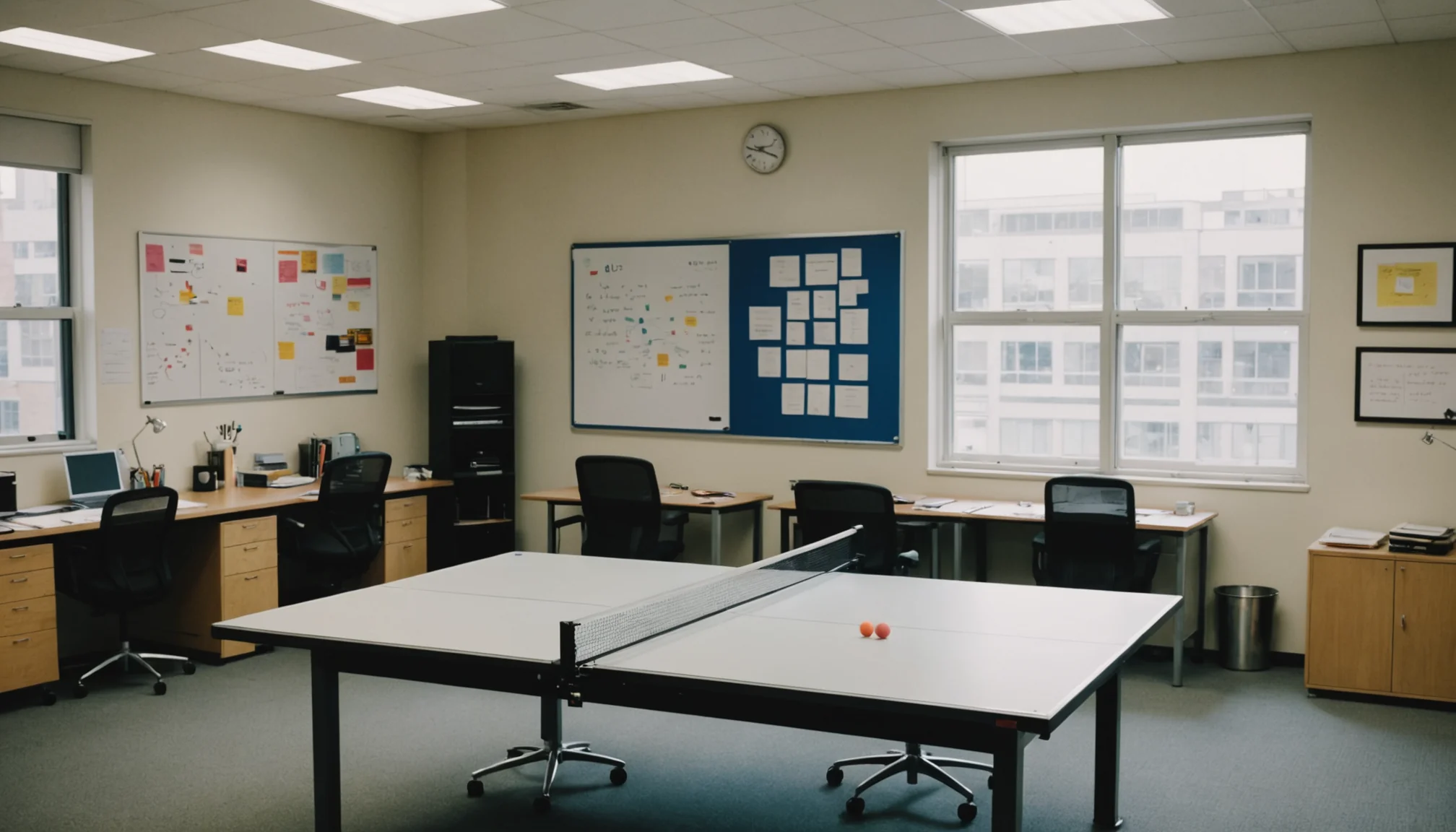 A typical ping pong office setup