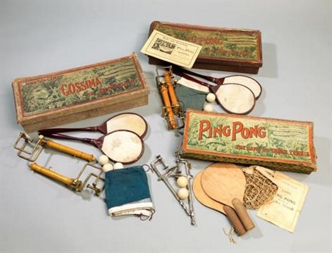 Early ping pong and table tennis sets for the dining table