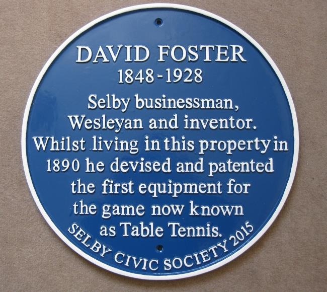 David Foster has an inportant part in the early development of table tennis